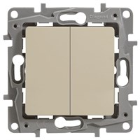 Выключатель LEGRAND Etika 2х-клав. 10АX на винтах (слоновая кость) 672302