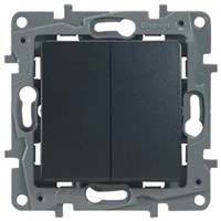 Выключатель LEGRAND Etika 2х-клав. Антрацит 672602