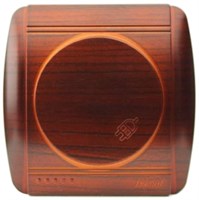 Розетка DEMET с/з одинарная дерево с крышкой 711-0400-123