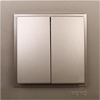 Выключатель MONO х2 механизм+кн. Metallic Titanium