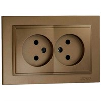Розетка MONO x2 б/з Metallic Fume