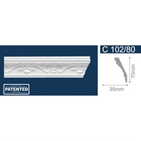 Плинтус СОЛИД потолочный 2,0м С102/80 белый 35мм*70мм (1уп-41шт)