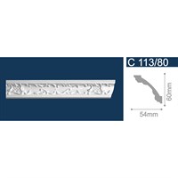 Плинтус СОЛИД потолочный 2,0м С113/80 белый 60мм*54мм (1уп-40шт)