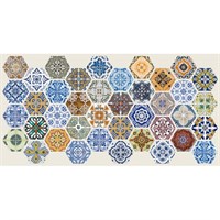 Панель ПВХ Граненый шестигранник Пэчворк 973*492мм ТП10015623