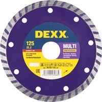 Круг отрезной алмазный DEXX ТУРБО, сегментный, для УШМ, 125*7*22,2мм 36702-125_z01