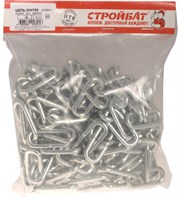Цепь СТРОЙБАТ оцинк. DIN 763(дл.звено) 6мм 048030/1219306