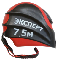 Рулетка ЭКСПЕРТ автоматич.фиксация обрез. корпус 7,5м 7175