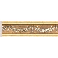 Багет интерьерный Эрмитаж W1080-2/G327/W80(2)G-G327 Бордюр 80-2 Гирлянда цветов, цв. Антич. зол./28