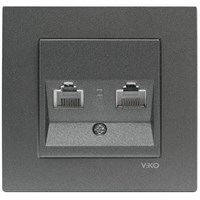 Розетка VIKO NOVELLA FUME двойная компьютерная 93000434 арт.367-364910