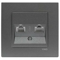 Розетка VIKO NOVELLA FUME комп+телефон 93000435 арт.367-364900