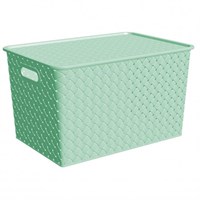 Корзина VIOLET Береста 14л 350х245х205мм с крышкой шалфей 523131