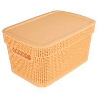 Корзина прямоугольная Ajur 5л с крышкой Шафран арт.BQ4113ШФ-10