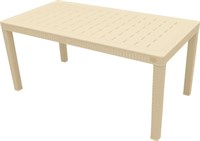 Стол пластиковый большой RATTAN 1532*789*701мм сливочный ING6184СЛВ