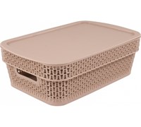 Корзина AJUR прямоугольная 3л с крышкой кофейный BQ4111КФ