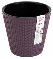 Горшок Ajur D230 для цветов 5л Морозная слива/Английская роза арт.ING6193СЛ/ING6193АР