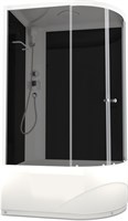 Душевая кабина DOMANI-Delight high (128 L)120*80 (без пульта,черные стенки,тонир.стекла,выс.поддон)