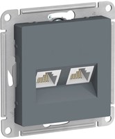 Розетка WESSEN AtlasDesign дв., комп.кат 5Е, механизм грифель ATN000785