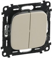 Переключатель LEGRAND DIY VALENA Allure 2х-клав. слоновая кость 752808