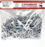 Цепь СТРОЙБАТ DIN 763 (дл. звено) 4мм (белый цинк 5 м) 261640