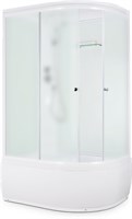 Душевая кабина DOMANI-Delight high (128 L)120*80 (без пульта,белые стенки,текстил.стекла,выс.поддон)