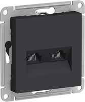 Розетка WESSEN AtlasDesign дв. комп.кат 5Е, механизм карбон ATN001085