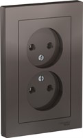 Розетка AtlasDesign дв. Без з/к 16А, в сб, мокко ATN000620