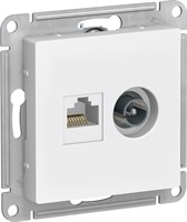 Розетка WESSEN AtlasDesign дв., ТВ+комп.кат 5Е, механизм белая ATN000189