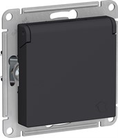 Розетка WESSEN AtlasDesign з/к, со шт, крыш, 16А, IP20, мех карбон ATN001046