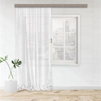 Штора тюль деворе цветы 300*275 белый JYB005 100688