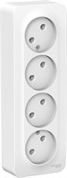 Розетка SCHNEIDER ELECTRIC Blanca 4-я О/У б/з/к б/шт изол. Пл. белый BLNRA000411