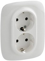 Розетка LEGRAND DIY VALENA Allure 2К+З с/шт двойная белая 753726