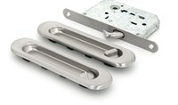 Ручки для раздвижных дверей PALLADIUM 01BK SN с замком (овальная ручка)