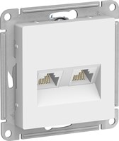 Розетка AtlasDesign дв. комп.кат 5Е, механизм белая ATN000185
