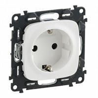 Розетка LEGRAND DIY VALENA Allure 2К+З с/шт винт.зажим белая 753724