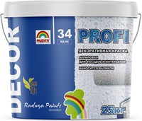 Краска декоративная РАДУГА-34 акриловая с мелкой фракцией влагост PROFI 15кг