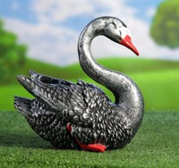 Фигура садовая PREMIUM GIPS Лебедь малая 25*16*25см чёрная 2341783