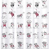 Штора для ванной TATKRAFT Funny Cats Textile (ткан.) 180*180см 14664