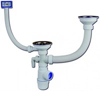 Сифон для мойки с выпуском 1 1/2*40/50мм с отв. для стир. машины 30986154