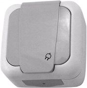 Розетка VIKO PALMIYE GRI IP54 90555508 с заземлением 380-36150