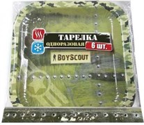 Тарелка бумажная BOYSCOUT 23*23см, 6шт в уп. 61701