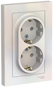 Розетка WESSEN AtlasDesign дв., з/к, 16А, в сборе, жемчуг ATN000424