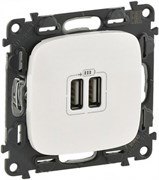 Розетка LEGRAND DIY VALENA Allure 2хUSB 1.5А (зарядка 5В) белая 754995