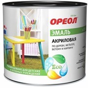 Эмаль ОРЕОЛ акриловая матовая красная 0,9кг 32340-14
