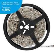 Лента GAUSS LED Elementary светодиодная 2835/60-SMD 4.8W 12V 5м DC синий IP20 355000505