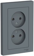 Розетка WESSEN AtlasDesign дв, без з/к 16А, в сборе грифель ATN000720