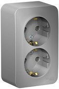 Розетка SCHNEIDER ELECTRIC Blanca 2-я О/У з/к б/шт изол. Пл. алюминий BLNRA010213