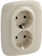 Розетка LEGRAND DIY VALENA Allure 2К+З с/шт двойная слоновая кость 753826