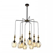 Люстра TEKAVIZE 9278-8 8xE27 D800 H1500 BLACK+AMBER GLASS 159-17020