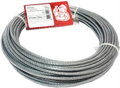 Трос СТРОЙБАТ стальной в оболочке PVC 2/3мм (белый цинк 20 м) 249500