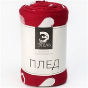 Плед вязаный Этель Heart, размер 110х140 см, 100% полиэстер 3823876